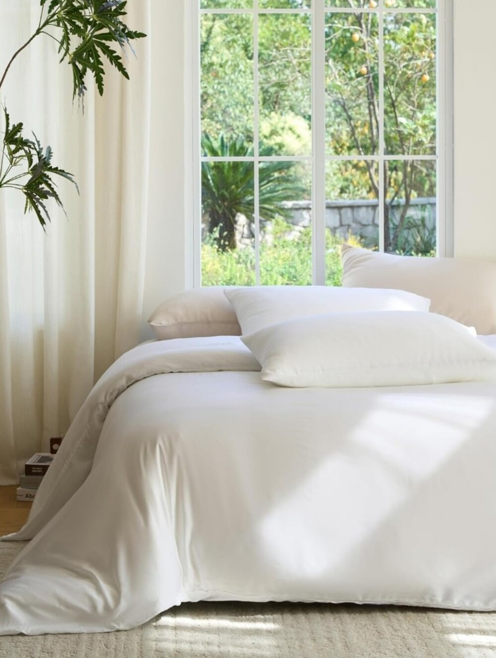 DOZ by Sijo Bamboo Shams – King Size – White – Set of 2 – Cooling Silky Sateen
